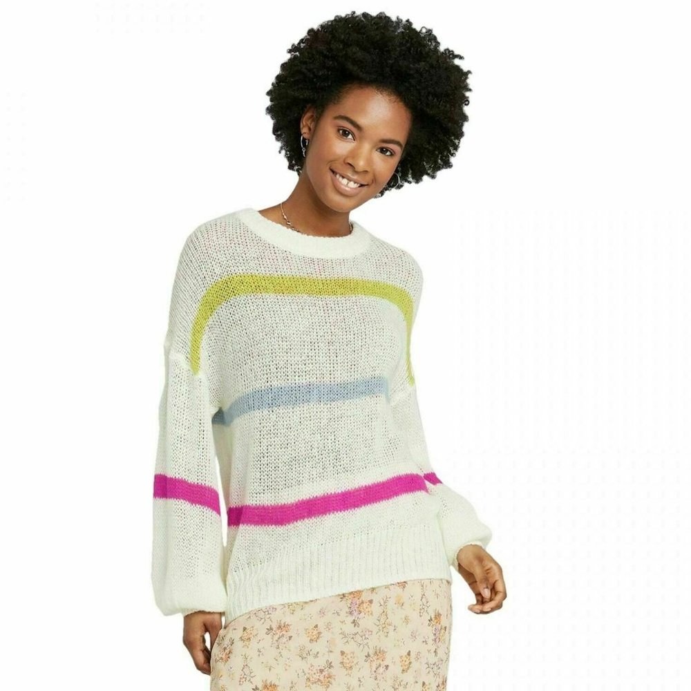 Striped Crewneck Oversized light Pullover Sweater